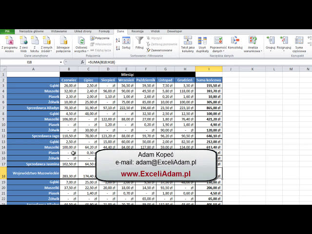 فیلم آموزشی: Excel - Grupowanie Wierszy i Kolumn Autokonspektem - Porada #123