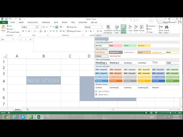 فیلم آموزشی: Excel For Noobs قسمت 50: نحوه ایجاد یک سبک سلولی جدید در Excel Excel 2016 Excel 2013 با زیرنویس فارسی