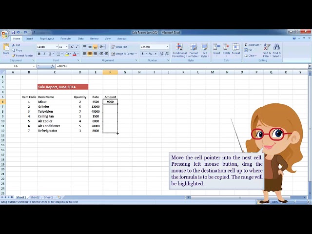 فیلم آموزشی: MS Excel 2007- فرمول کپی کردن با زیرنویس فارسی