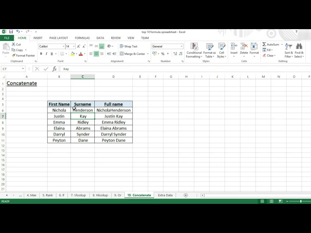 فیلم آموزشی: Excel 2013 - آموزش تابع Concatenate با زیرنویس فارسی