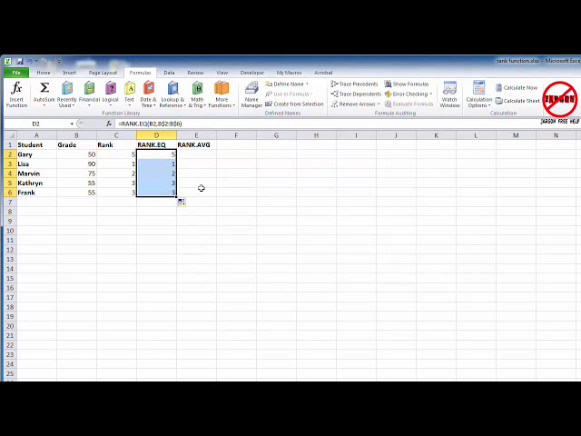فیلم آموزشی: Excel: نحوه استفاده از توابع RANK، RANK.EQ و RANK.AVG با زیرنویس فارسی
