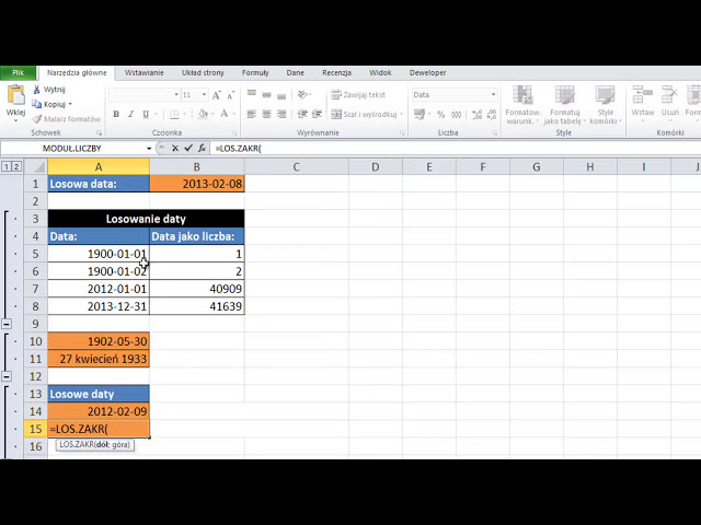 فیلم آموزشی: Excel - Losowanie daty - porada #121