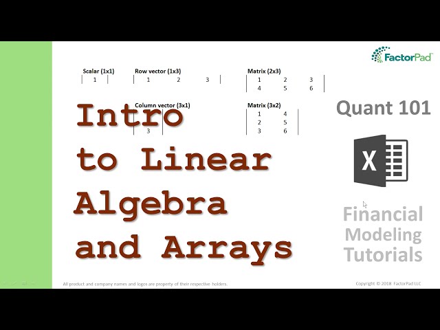 فیلم آموزشی: مقدمه ای بر جبر خطی و آرایه ها در اکسل | آموزش مدلسازی مالی با زیرنویس فارسی