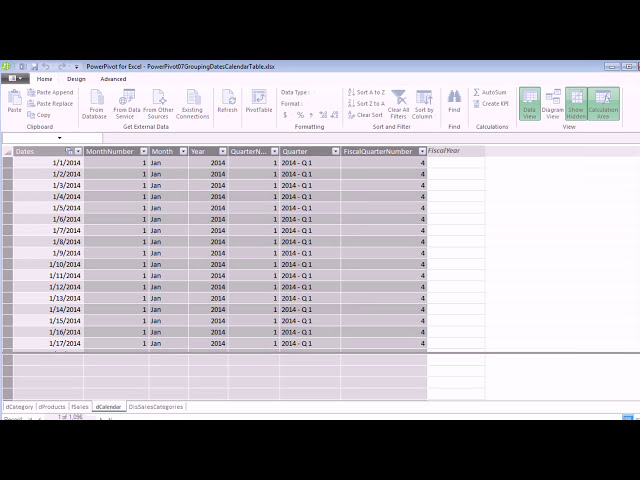 فیلم آموزشی: Excel 2013 PowerPivot Basics 7: جدول تقویم ستون های محاسبه شده: ماه سال سه ماهه سه ماهه مالی با زیرنویس فارسی