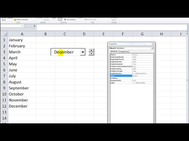 فیلم آموزشی: دکمه چرخش Excel VBA ActiveX 13 برای بالا یا پایین رفتن لیست Combobox با زیرنویس فارسی