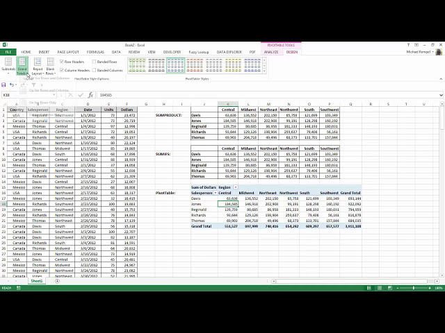 فیلم آموزشی: مقایسه SUMPRODUCT، SUMIFS و PivotTable در اکسل