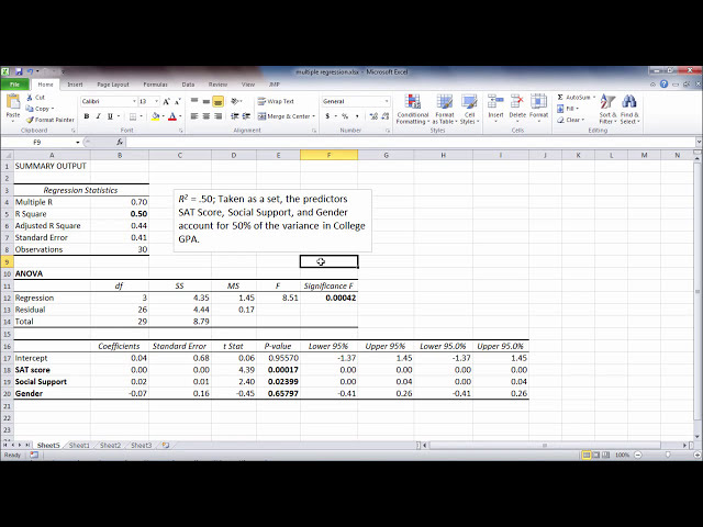 فیلم آموزشی: رگرسیون چندگانه در اکسل - P-Value. R-Square; وزن بتا؛ جدول ANOVA (قسمت 2 از 3) با زیرنویس فارسی