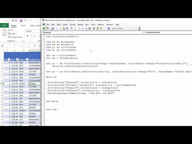 فیلم آموزشی: Excel VBA Macro برای ایجاد یک PivotTable با زیرنویس فارسی