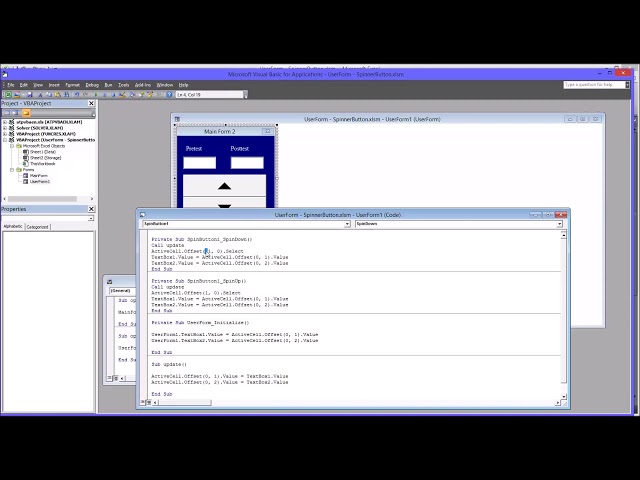 فیلم آموزشی: پیکربندی SpinButton در فرم کاربری Excel VBA با زیرنویس فارسی