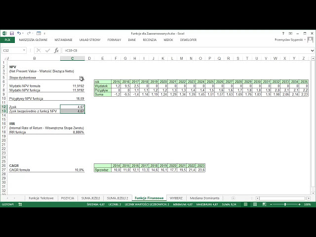 فیلم آموزشی: Funkcje dla Zaawansowanych - Kurs: Excel Dla Zaawansowanych