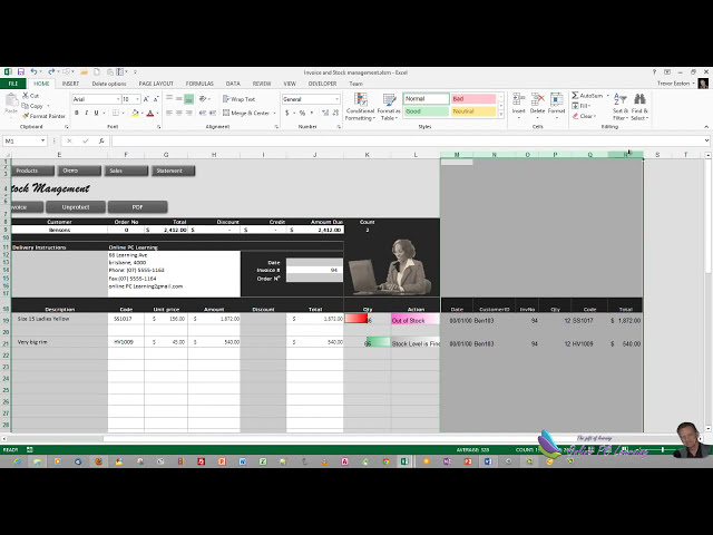 فیلم آموزشی: Excel VBA -- مدیریت فاکتور و سهام - برگه فاکتور Excel 2013 با زیرنویس فارسی