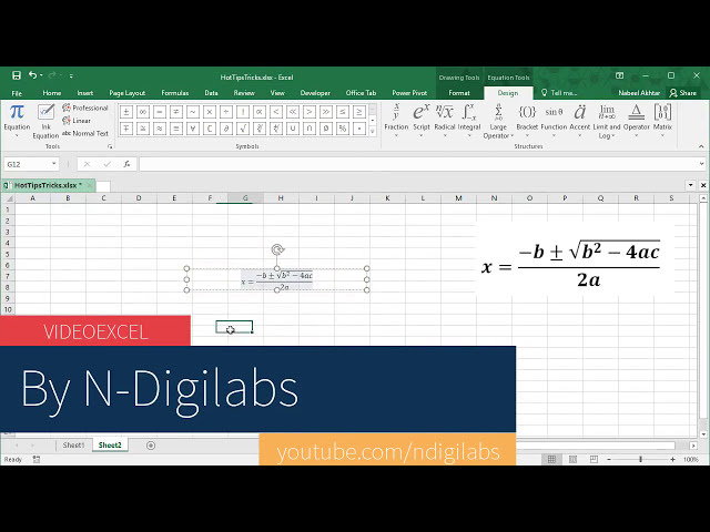فیلم آموزشی: VideoExcel - نحوه درج معادله در Excel 2016 با استفاده از ابزار Ink Equation با زیرنویس فارسی