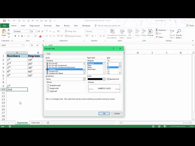 فیلم آموزشی: نحوه اعمال Superscript و Subscript Formatting در Excel با زیرنویس فارسی