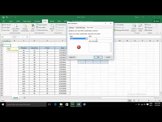 فیلم آموزشی: نحوه استفاده از Data Validation در Excel 2016، Condition on Cell با زیرنویس فارسی