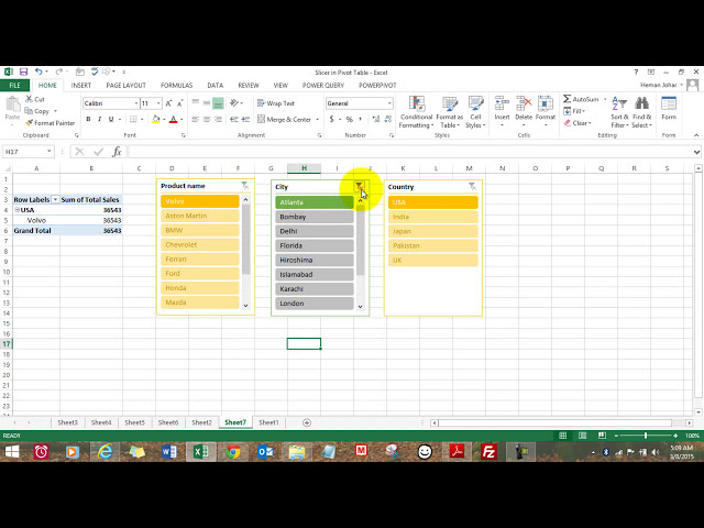 فیلم آموزشی: Pivot Slicer برای تجزیه و تحلیل داده ها در اکسل با زیرنویس فارسی