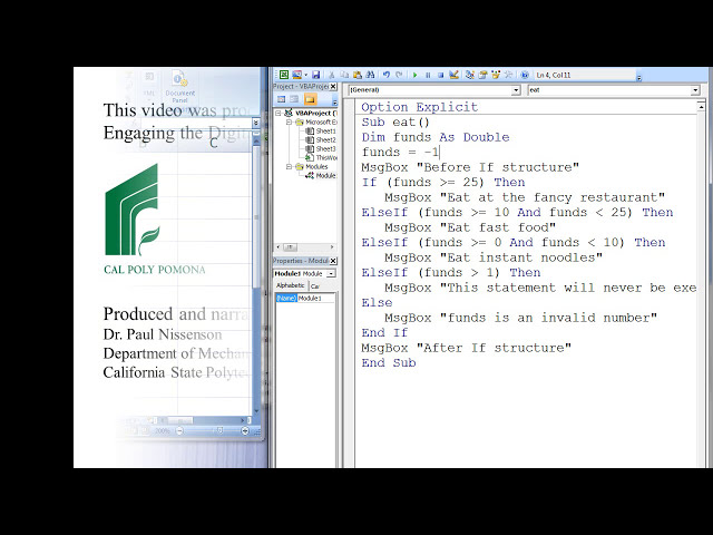 فیلم آموزشی: Excel VBA موضوع 6.4 - ساختارهای If-Then-ElseIf با زیرنویس فارسی