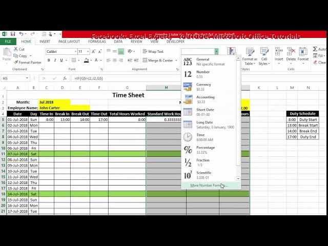 فیلم آموزشی: MS Excel - نحوه تهیه Timesheet در اکسل (آموزش کامل) - کاملاً خودکار و آسان برای مدیریت