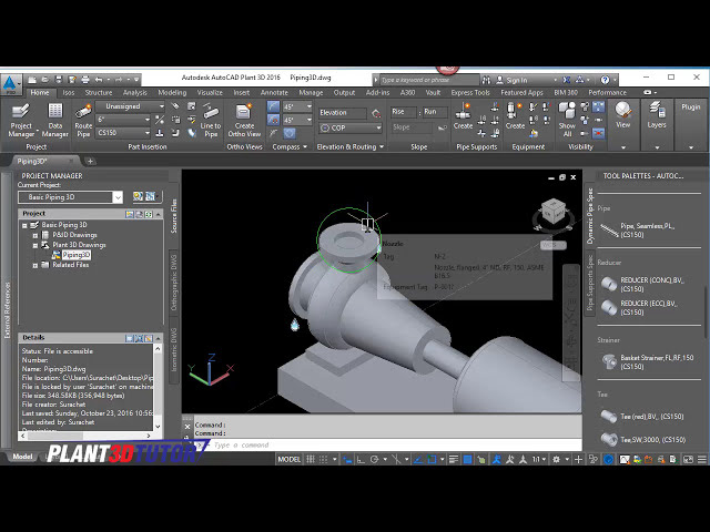 فیلم آموزشی: آموزش Autocad plant 3D part 7 ساخت پمپ گریز از مرکز و مدیریت نازل پمپ.
