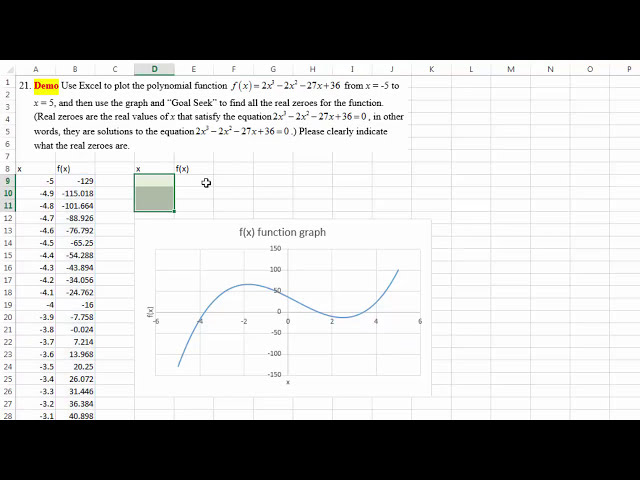 فیلم آموزشی: Excel 13 (مسئله 21) روش عددی برای یافتن صفرهای واقعی برای معادله چند جمله ای. با زیرنویس فارسی