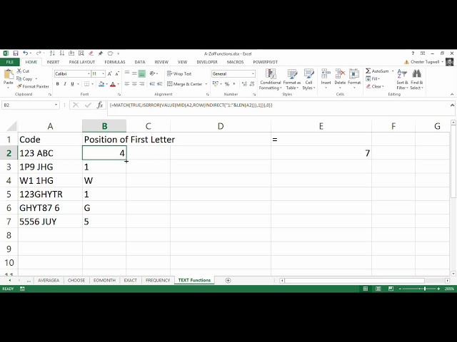 فیلم آموزشی: Excel: موقعیت حرف اول را در یک رشته متن پیدا کنید با زیرنویس فارسی