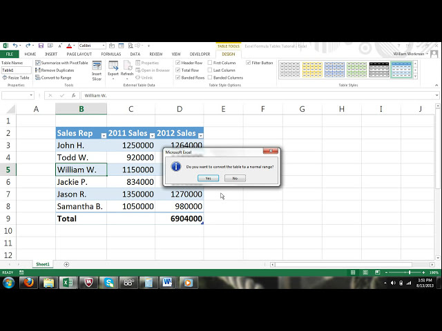 فیلم آموزشی: Excel For Noobs قسمت 40: نحوه تبدیل یک جدول به محدوده طبیعی سلول ها Excel 2013 Excel 2016 با زیرنویس فارسی