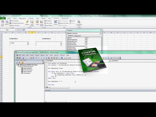 فیلم آموزشی: یکی Combobox دیگری را در Excel VBA بارگذاری می کند - ExcelVbaIsFun با زیرنویس فارسی