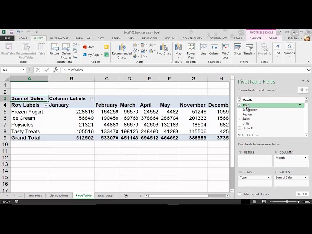 فیلم آموزشی: Microsoft Excel 102 - ایجاد جدول محوری اکسل با زیرنویس فارسی