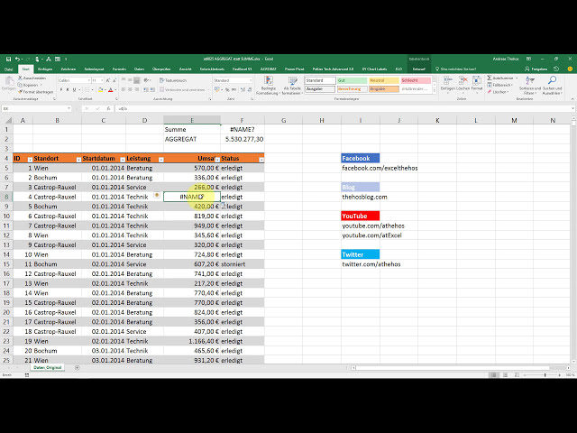 فیلم آموزشی: Summenbildung mit AGGREGAT statt SUMME - Excel-Funktionen با زیرنویس فارسی