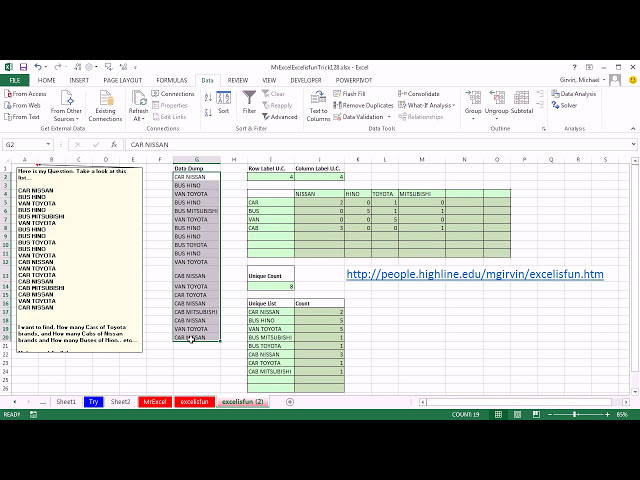 فیلم آموزشی: ترفند 128 Mr Excel و excelisfun: تعداد موارد: جدول محوری یا فیلتر پیشرفته و COUNTIF با زیرنویس فارسی