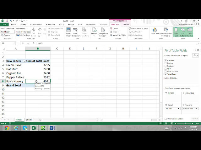 فیلم آموزشی: آموزش Pivot Table اکسل 2013 برای مبتدیان قسمت 1: نحوه ایجاد یک جدول محوری در اکسل 2013 با زیرنویس فارسی