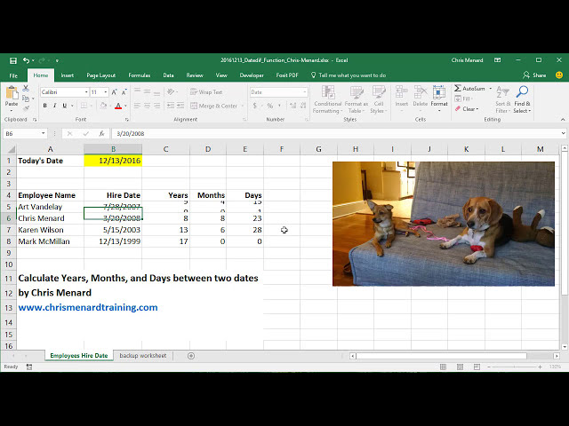 فیلم آموزشی: Excel: محاسبه تعداد سال ها، ماه ها و روزهای بین دو تاریخ توسط کریس منارد با زیرنویس فارسی