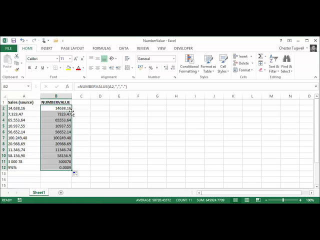 فیلم آموزشی: Excel 2013 NUMBERVALUE: تبدیل ارز خارجی به عنوان متن به اعداد با زیرنویس فارسی
