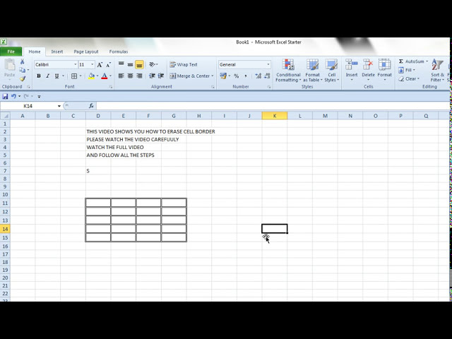 فیلم آموزشی: نحوه پاک کردن حاشیه سلول در MS Excel