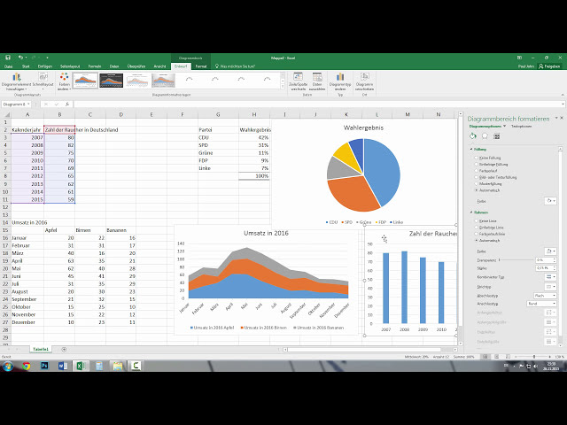 فیلم آموزشی: Excel Diagramm erstellen - Liniendiagramm, Balkediagramm & Kreisdiagramm [آموزش] با زیرنویس فارسی