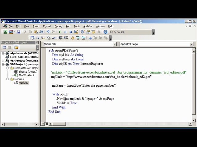 فیلم آموزشی: باز کردن خودکار صفحه خاص در سند PDF با استفاده از Excel VBA