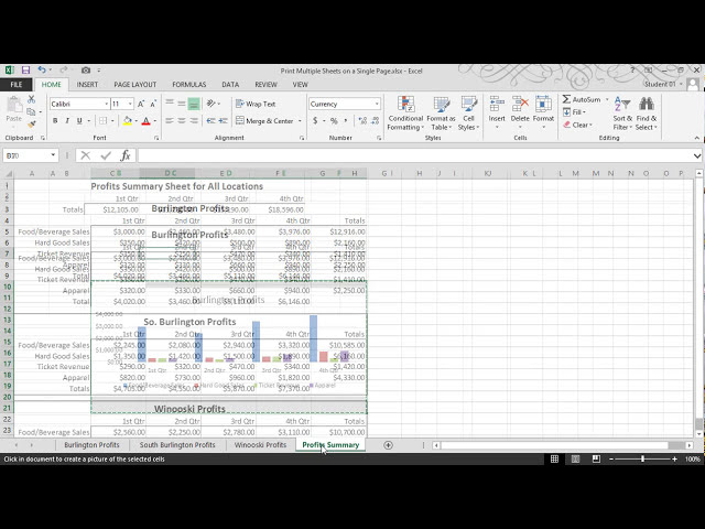 فیلم آموزشی: Excel 2013: از ابزار دوربین برای چاپ چندین برگه در یک صفحه استفاده کنید با زیرنویس فارسی