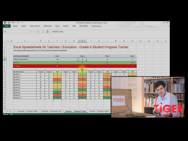 فیلم آموزشی: Excel for Teachers: Student Progress Tracker قسمت 2 of 3 - ایجاد منوی کشویی و استفاده از COUNTIF با زیرنویس فارسی