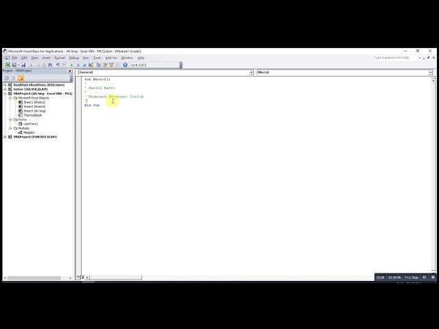 فیلم آموزشی: Excel VBA - ایجاد کلید میانبر برای ماکرو با زیرنویس فارسی