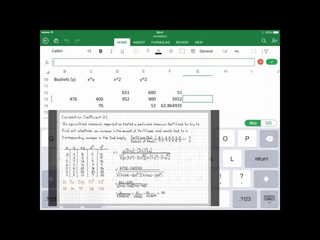 فیلم آموزشی: iPad Excel برای محاسبه ضریب همبستگی با زیرنویس فارسی