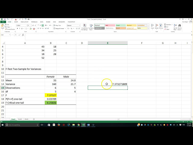 فیلم آموزشی: F-Test با استفاده از Excel با زیرنویس فارسی