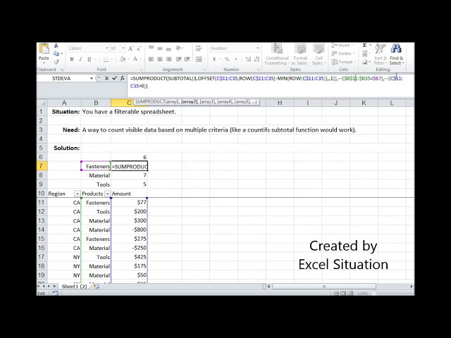 فیلم آموزشی: Excel Countifs داده های قابل مشاهده (فیلتر شده). با زیرنویس فارسی
