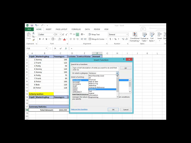 فیلم آموزشی: Excel: استفاده از توابع پایگاه داده با زیرنویس فارسی