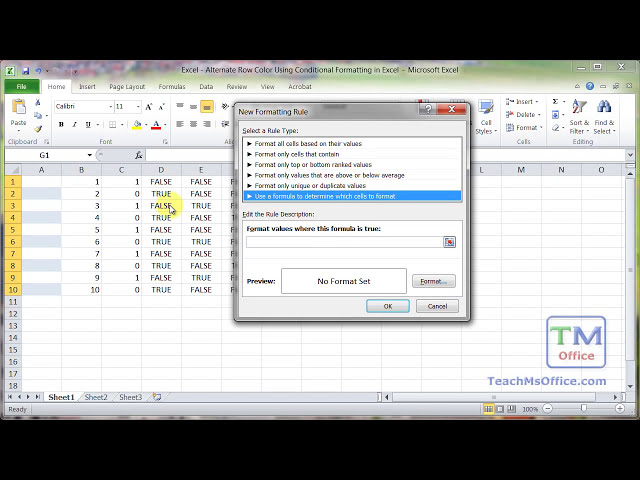 فیلم آموزشی: Excel - رنگ ردیف جایگزین با استفاده از قالب بندی شرطی در اکسل با زیرنویس فارسی