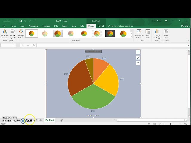 فیلم آموزشی: ایجاد نمودار دایره ای در Microsoft Excel 2016 (Office 365) با زیرنویس فارسی