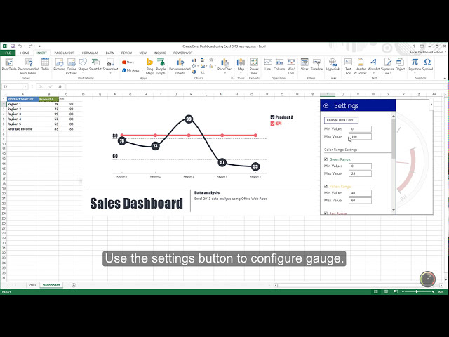 فیلم آموزشی: ساخت داشبورد KPI Excel در 3 دقیقه - اکسل 2013 / 2016 WebApps