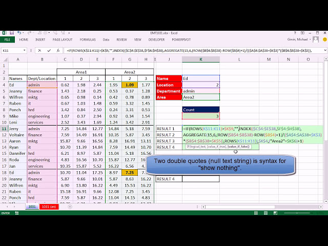 فیلم آموزشی: ترفند جادویی Excel 1031: فرمول جستجوی چهار طرفه برای ارائه چندین مورد از 1 از 2 جدول جستجو با زیرنویس فارسی
