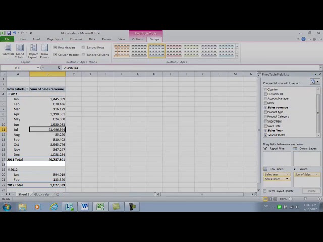 فیلم آموزشی: نحوه تغییر طرح بندی جدول محوری در مایکروسافت اکسل 2010 با زیرنویس فارسی