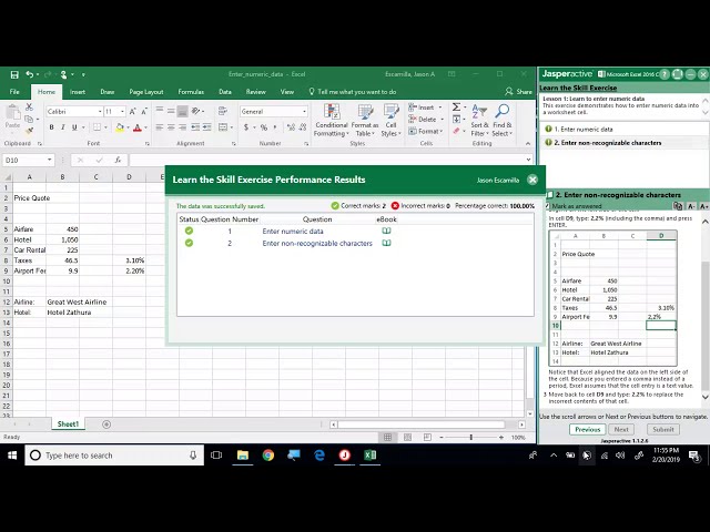 فیلم آموزشی: Jasperactive Excel 2016 Core Lesson 1: Module 3 با زیرنویس فارسی