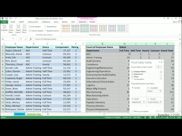 فیلم آموزشی: آموزش اکسل - استفاده از داده های منبع برای پویاتر کردن PivotTable شما با زیرنویس فارسی