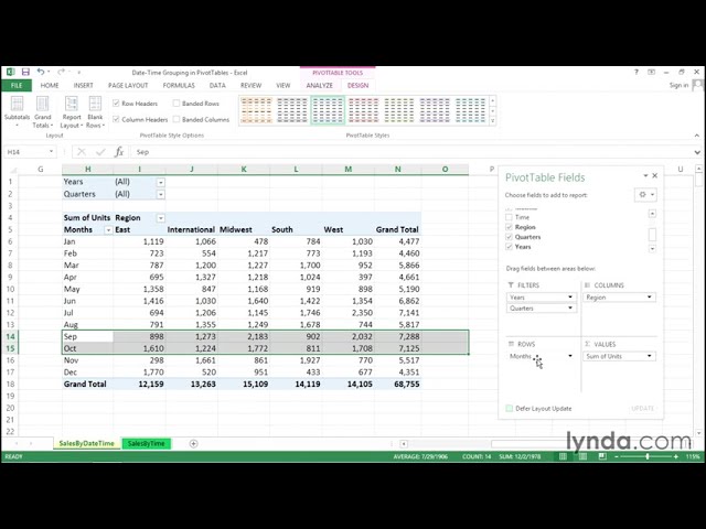 فیلم آموزشی: آموزش اکسل - استفاده از تاریخ و زمان به عنوان معیار در یک PivotTable با زیرنویس فارسی